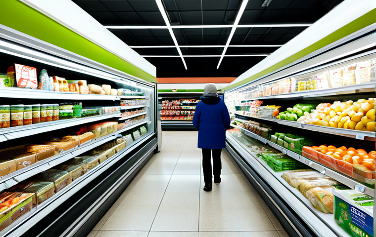 **
"A bright and clean modern supermarket interior, showing aisles of refrigerated food displays, fully clothed shoppers browsing, safe for work, appropriate content, professional photography, well-lit, illustrating the importance of refrigeration in food preservation, family-friendly, modest setting."
**