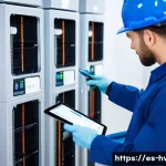 공조냉동기계 자격증의 장점과 활용 - A professional HVAC technician wearing branded company uniform and protective gloves, confidently in...